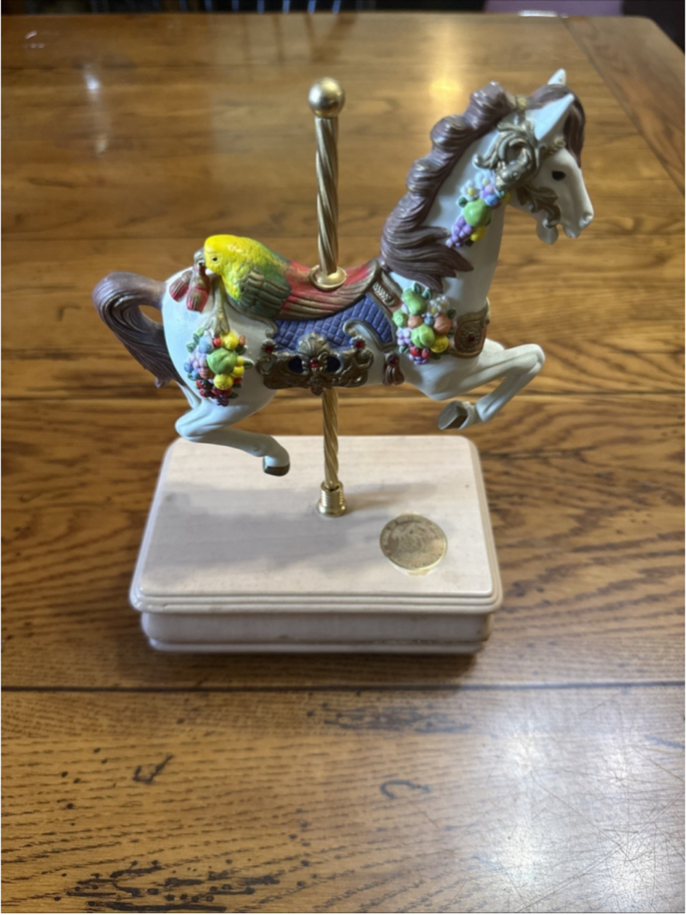 1993 SAN FRANCISCO MUSIC BOX CAROUSEL HORSE Birds Of Paradise  LTD.ED